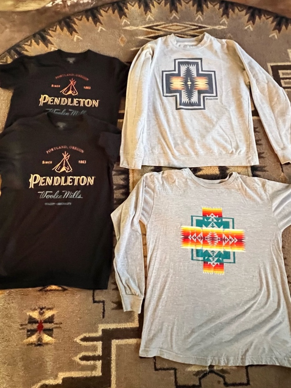 Pendleton M/L, all 4 tops, Graphic Top - Tribal Print